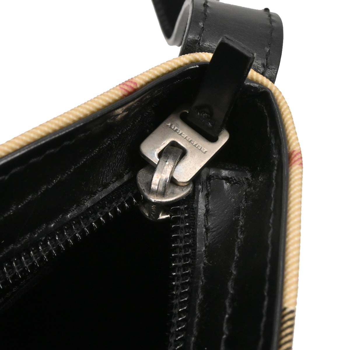 Burberry Beige Black PVC Burberry Check Handbag