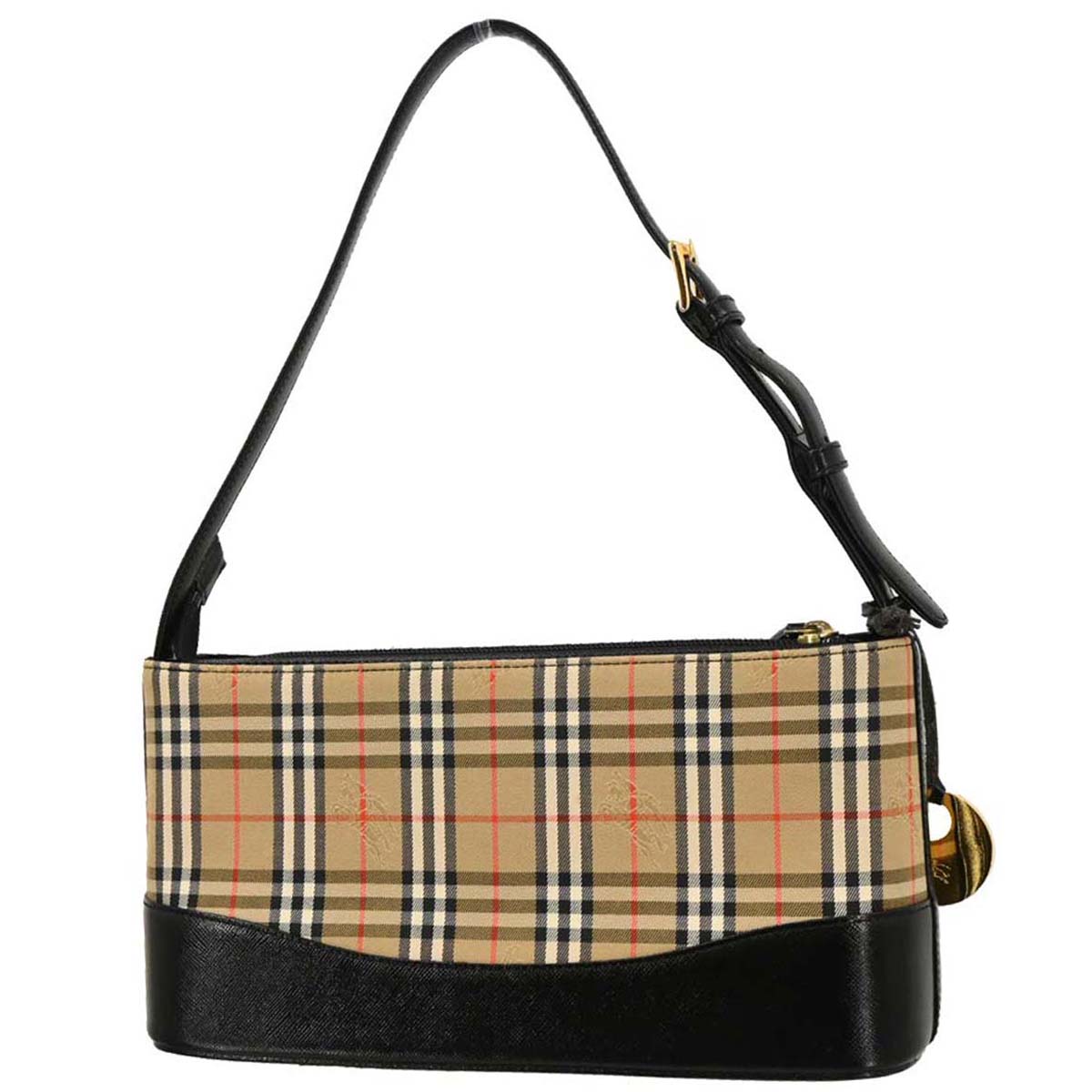 Burberry Beige Black Canvas House Check Handbag