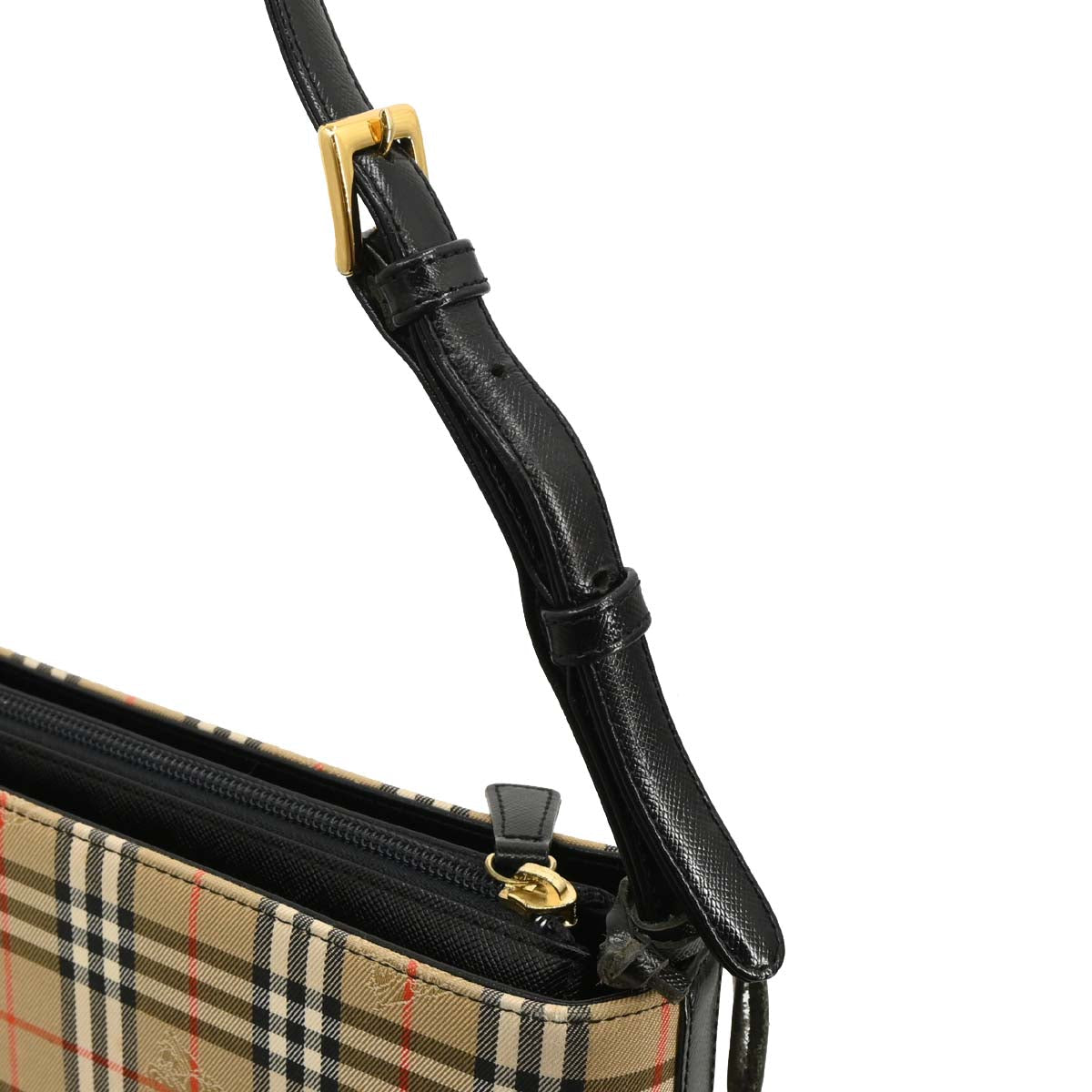 Burberry Beige Black Canvas House Check Handbag