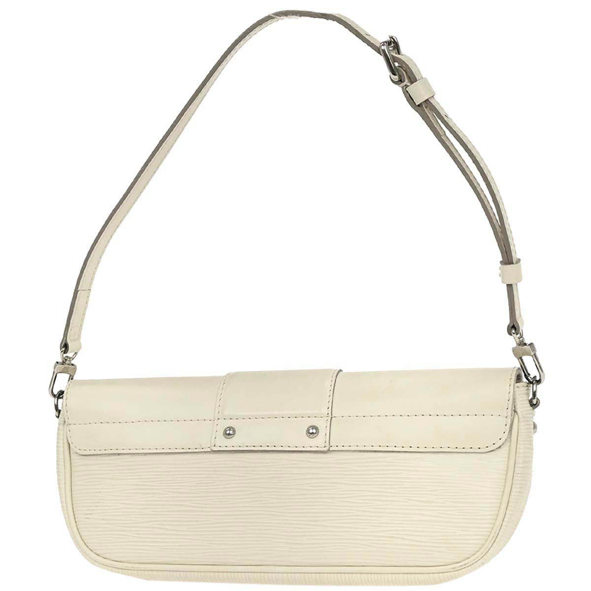 Louis Vuitton White Epi Pochette Montaigne Handbag M5929J