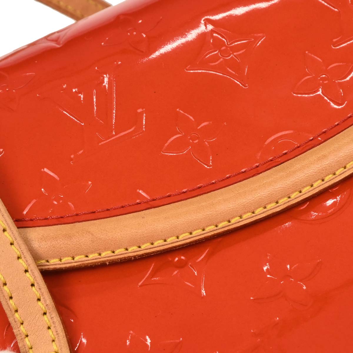 Louis Vuitton Red Monogram Vernis Biscayne Bay PM Handbag M91291