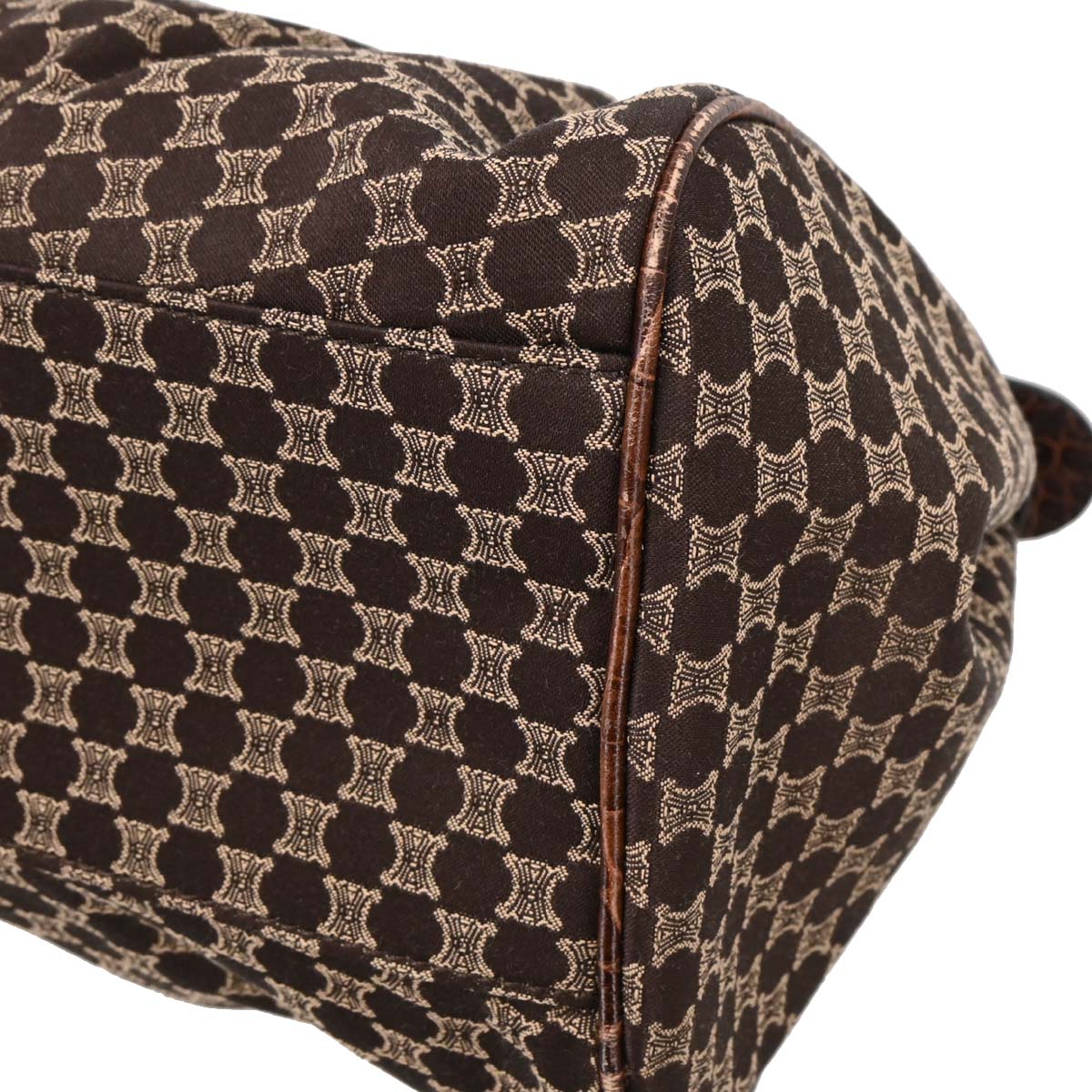 Celine Brown Canvas Macadam Handbag