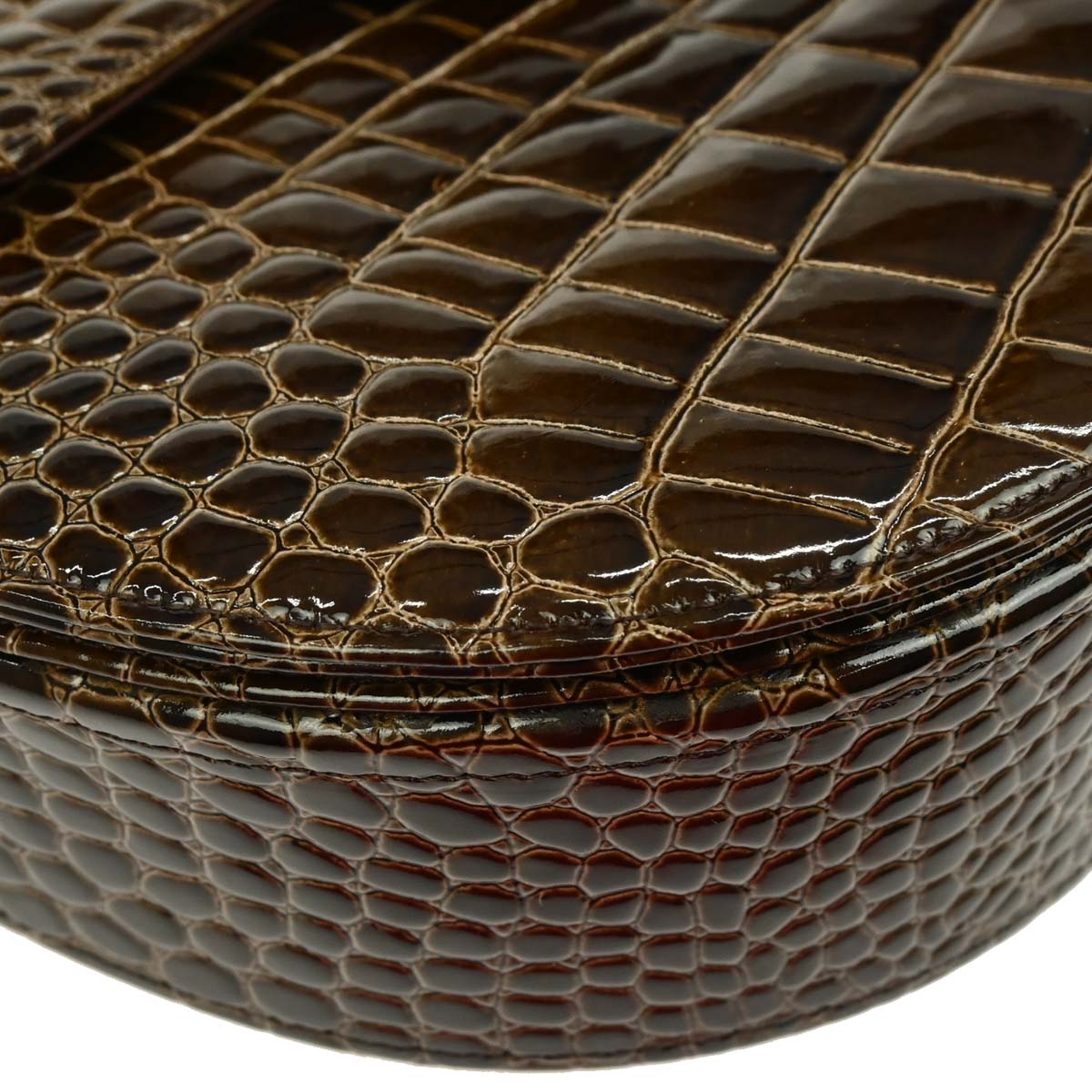 Yves Saint Laurent * Brown Patent Leather Shoulder Bag