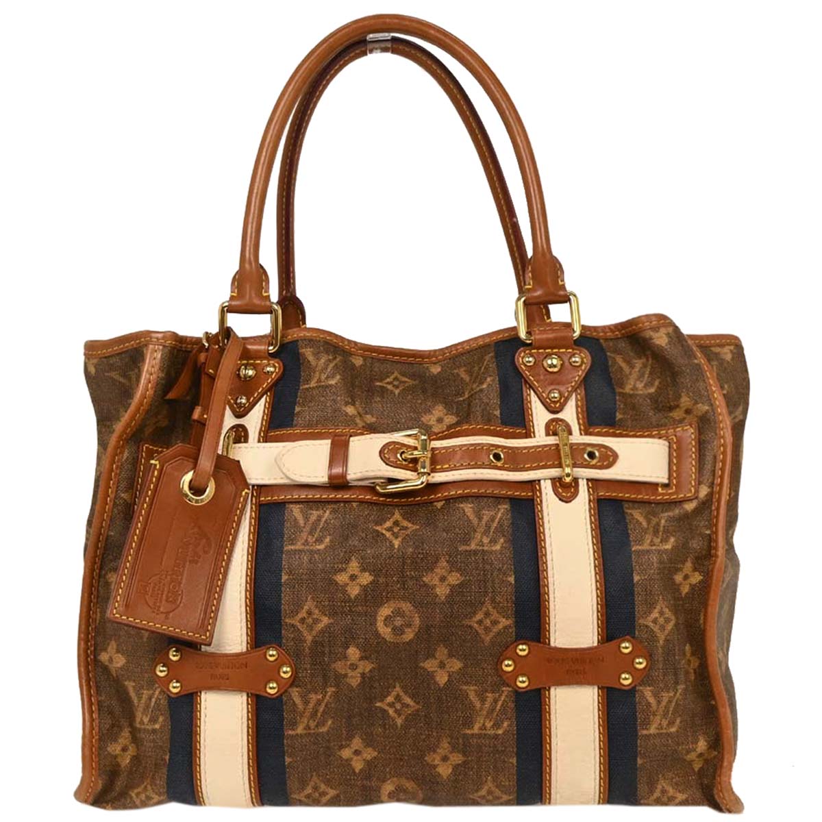 Louis Vuitton Monogram Tisse Sac Rayures GM Tote Handbag M56385