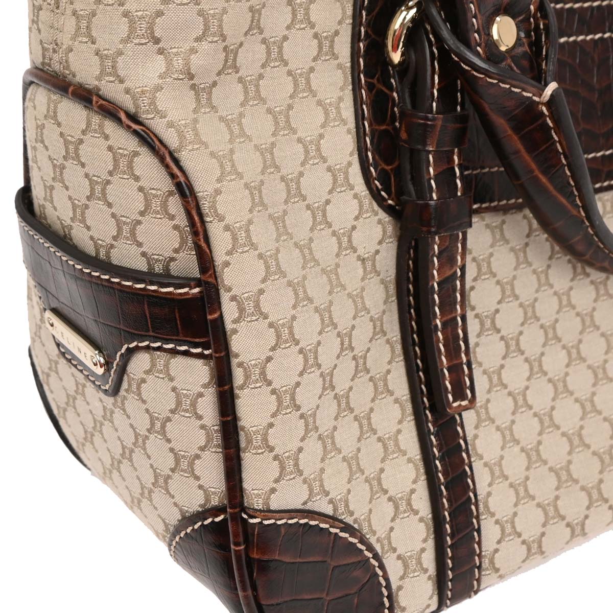 Celine * Beige Canvas Macadam Boogie Tote Handbag