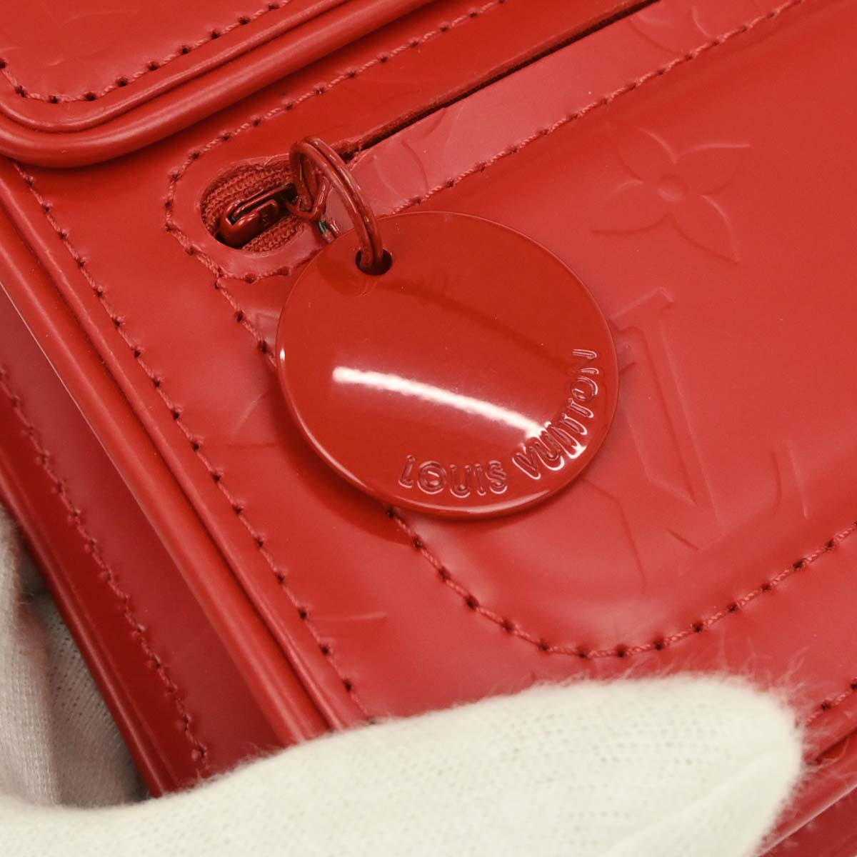 Louis Vuitton Red Monogram Glace Op Art Pouch Handbag M92817