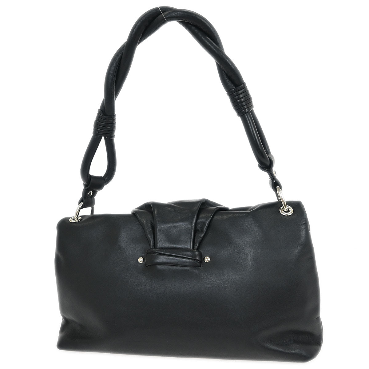 Christian Dior Black Lambskin Demi Lune Handbag