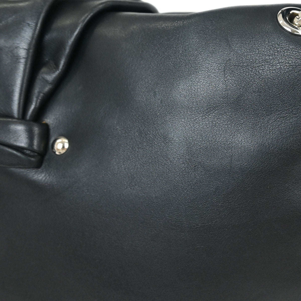 Christian Dior Black Lambskin Demi Lune Handbag