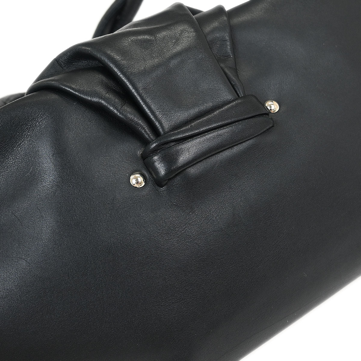 Christian Dior Black Lambskin Demi Lune Handbag