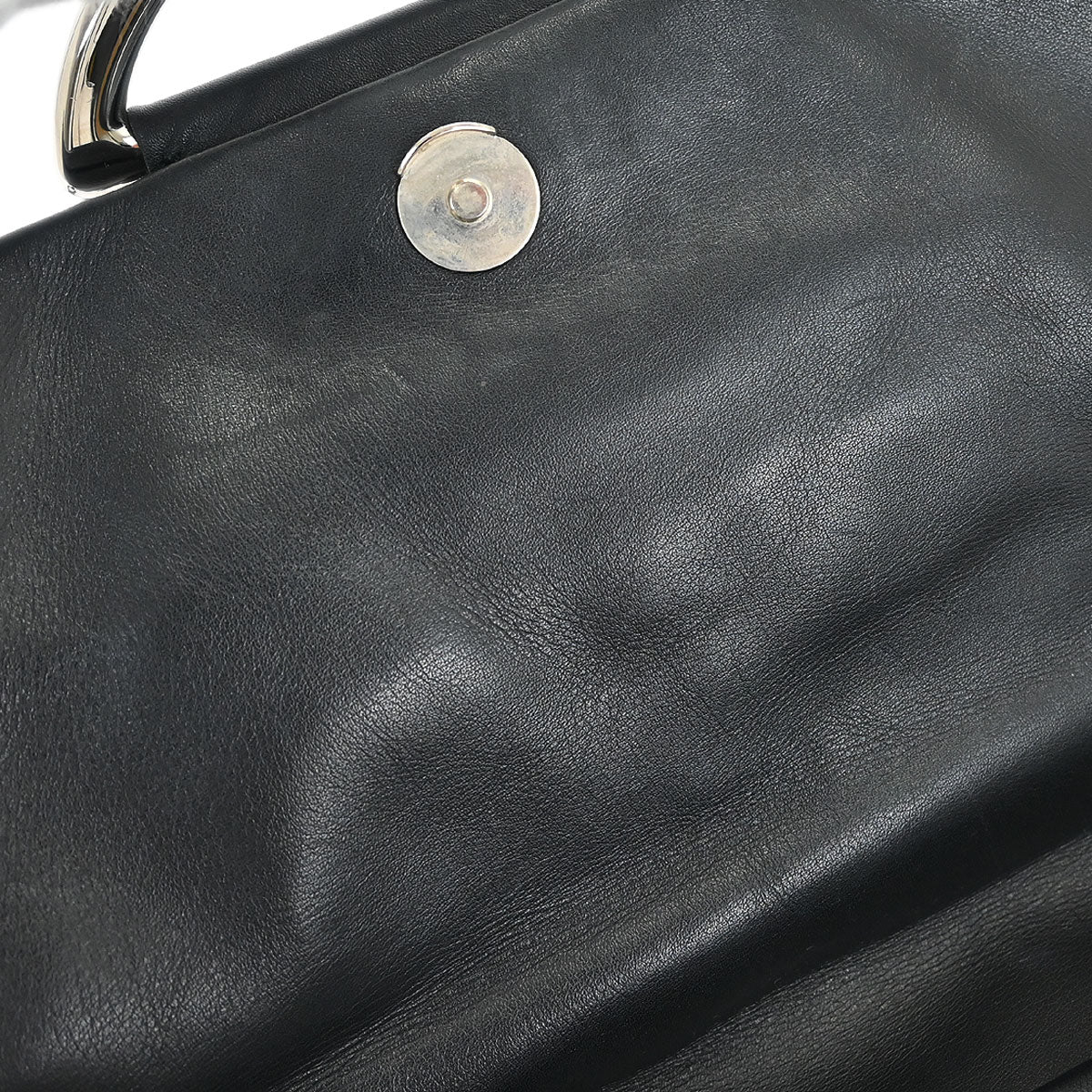 Christian Dior Black Lambskin Demi Lune Handbag
