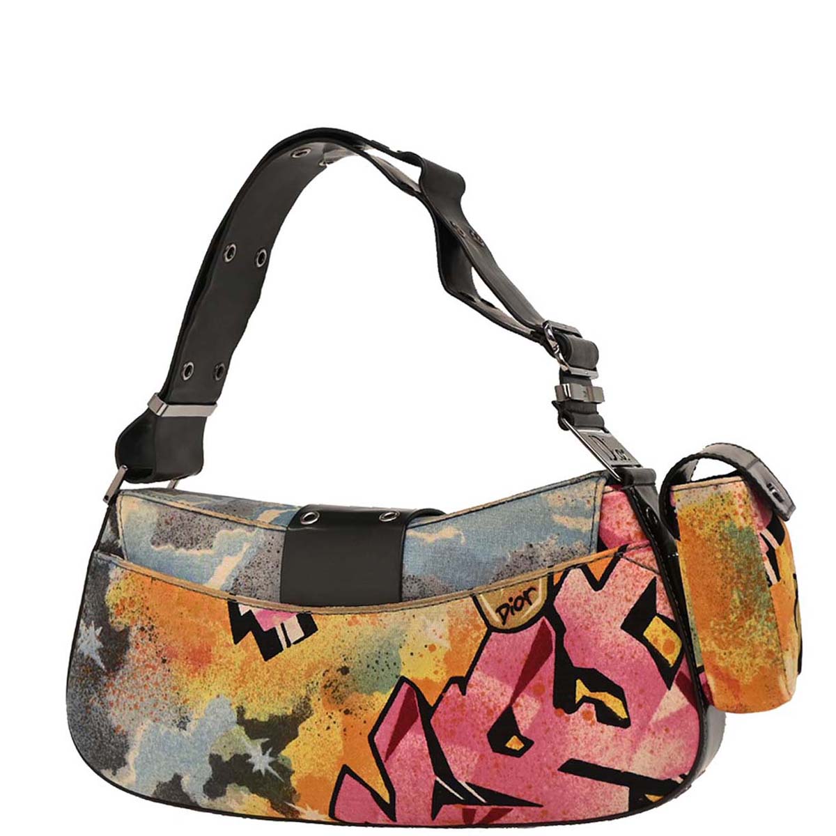 Christian Dior Pink Canvas Street Chic Columbus Shoulder Bag