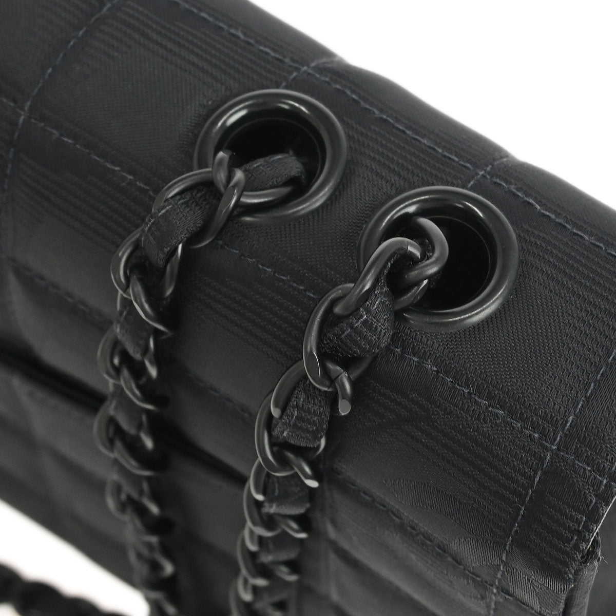 Chanel 2001-2003 Black Jacquard Nylon Travel Line Medium Classic Single Flap