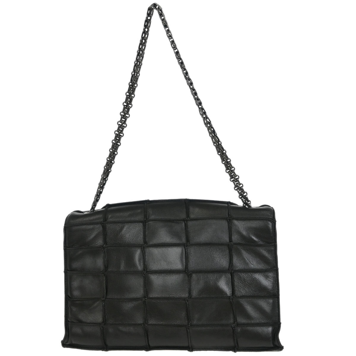 Chanel 1997-1999 Black Calfskin Choco Bar Mademoiselle Lock Handbag