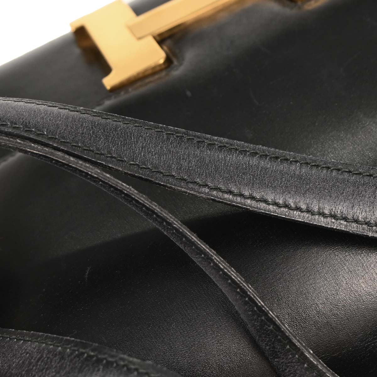 Hermes Black Box Calf Constance 23 Shoulder Bag