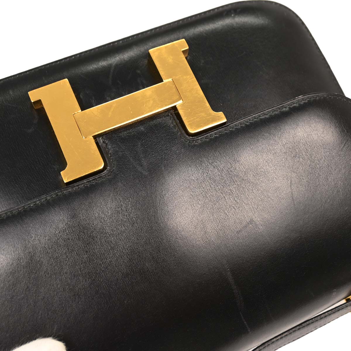 Hermes Black Box Calf Constance 23 Shoulder Bag