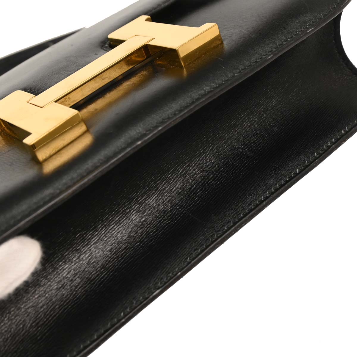Hermes Black Box Calf Constance 23 Shoulder Bag
