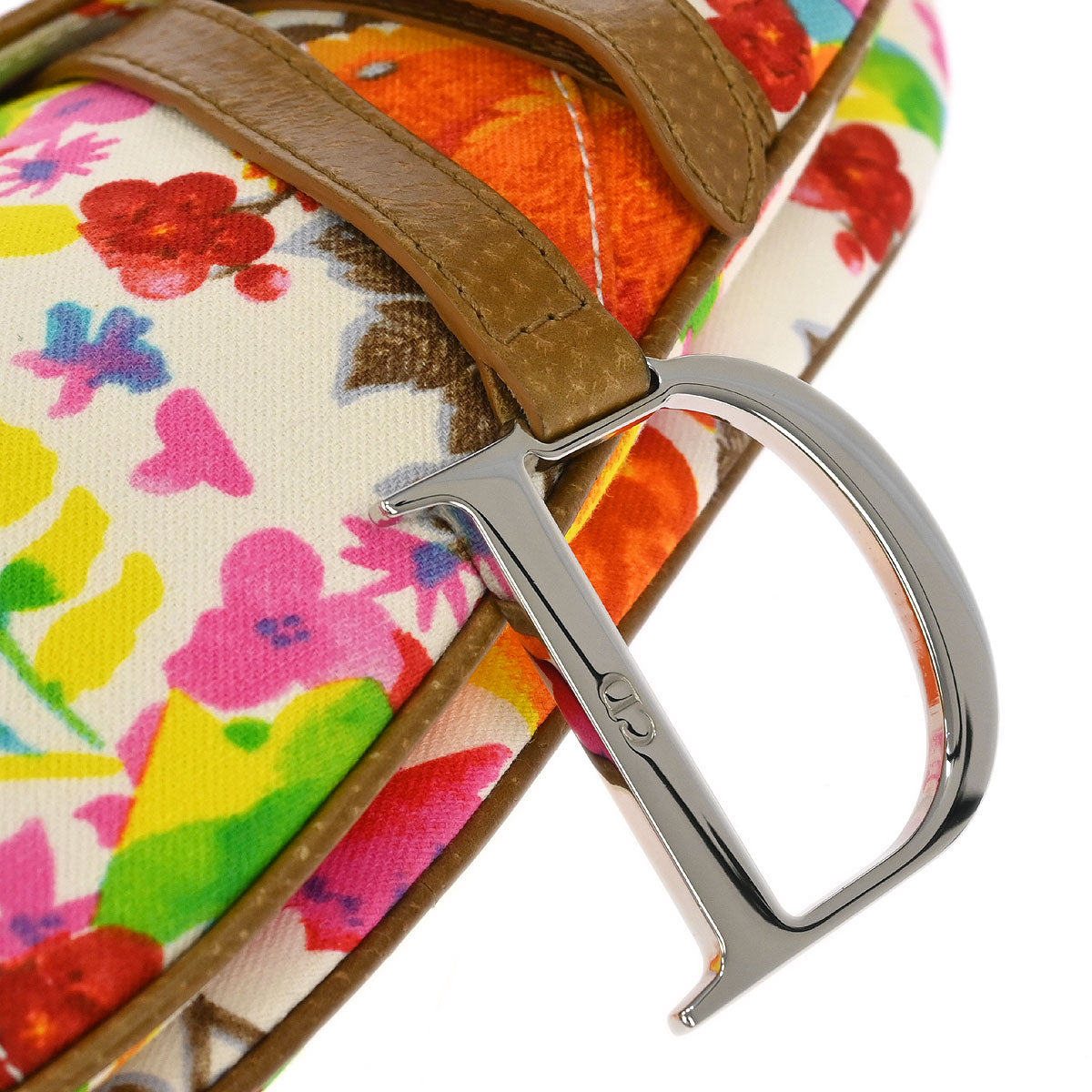 Christian Dior Multicolor Floral Saddle Handbag