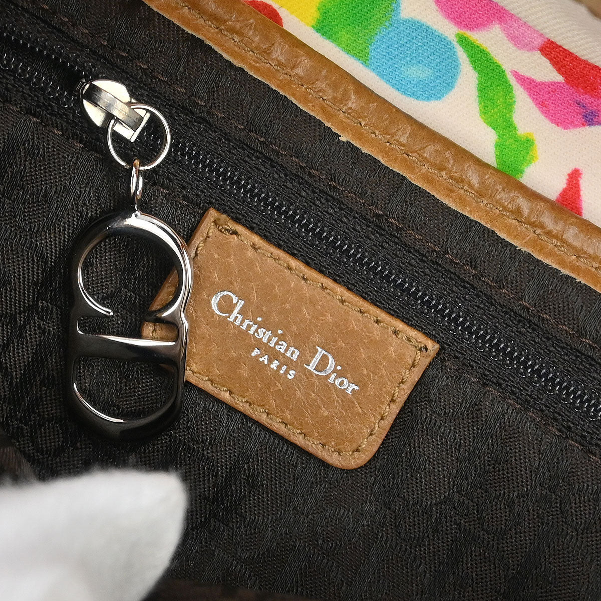 Christian Dior Multicolor Floral Saddle Handbag