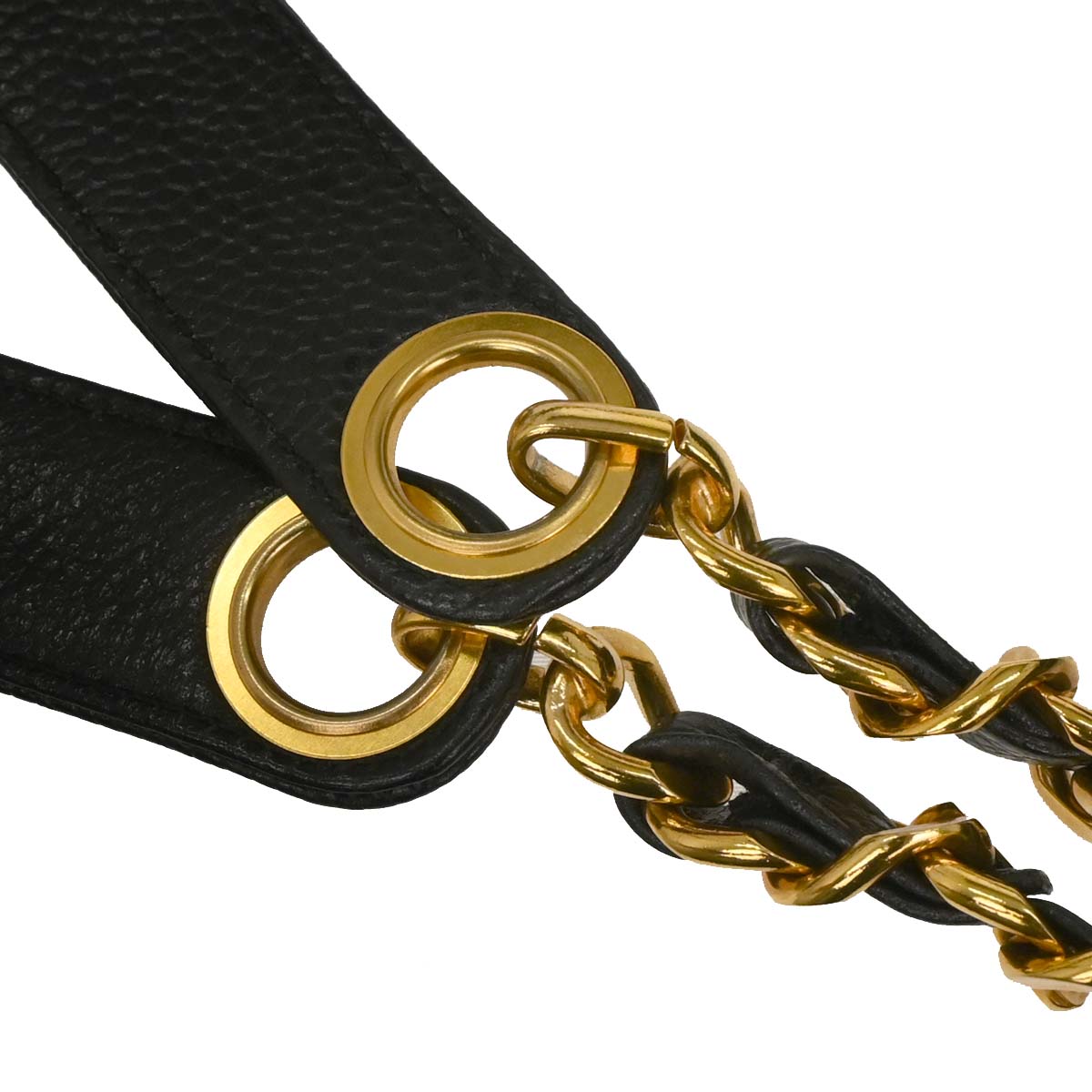 Chanel 1994-1996 Black Caviar Shoulder Tote Bag