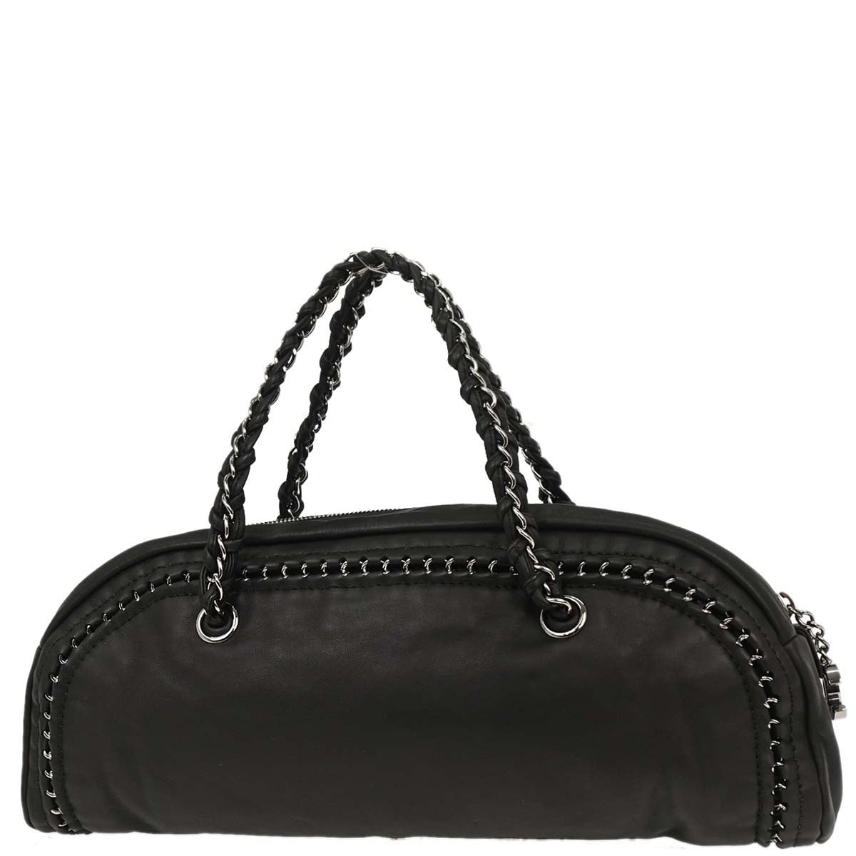 Chanel Black Lambskin Luxury Line Bowling Bag