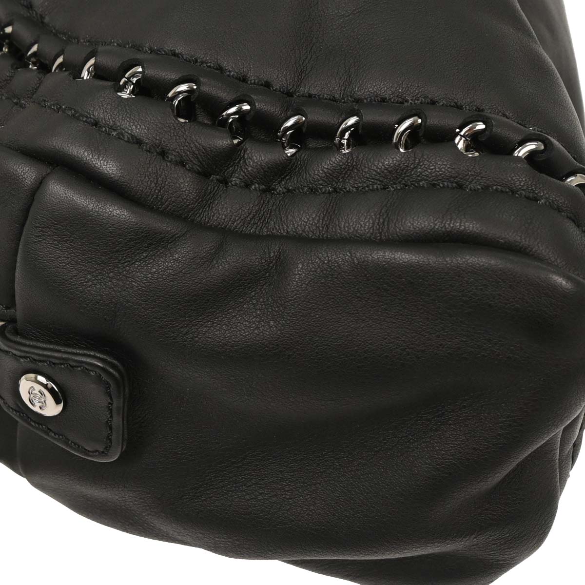 Chanel Black Lambskin Luxury Line Bowling Bag