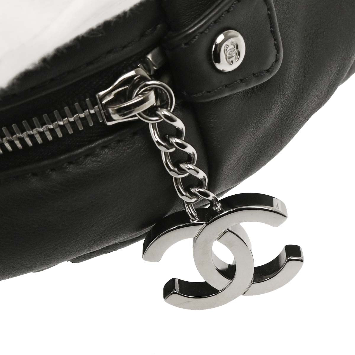 Chanel Black Lambskin Luxury Line Bowling Bag