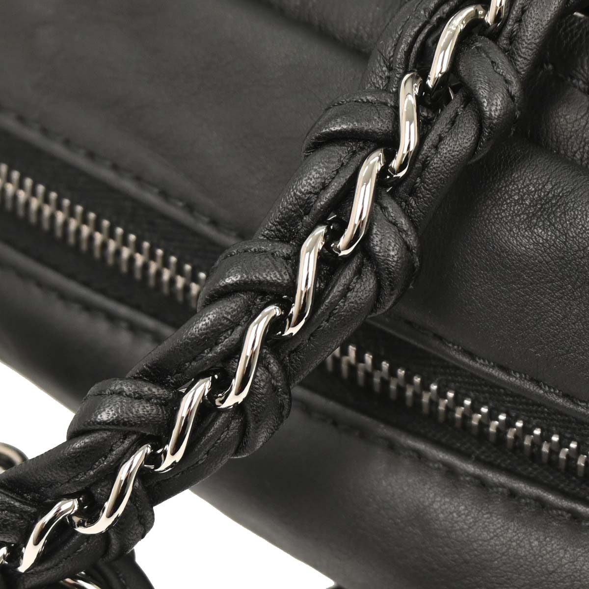 Chanel Black Lambskin Luxury Line Bowling Bag