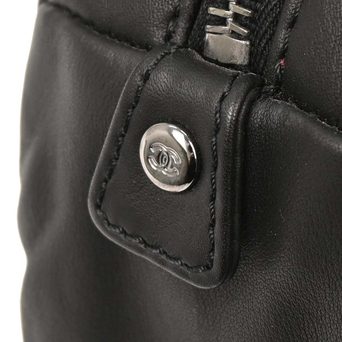 Chanel Black Lambskin Luxury Line Bowling Bag