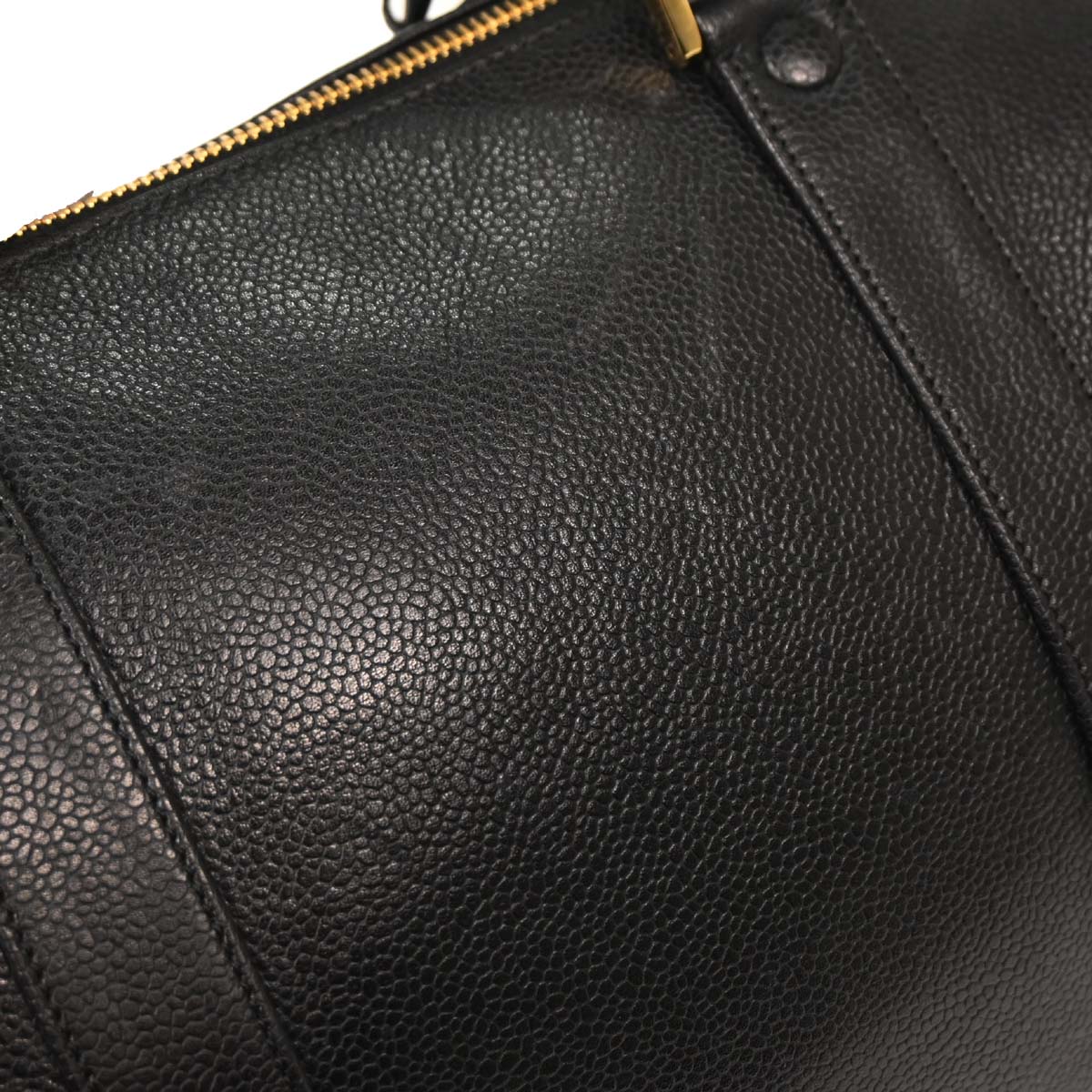 Chanel Black Calfskin 2way Shoulder Duffle Handbag