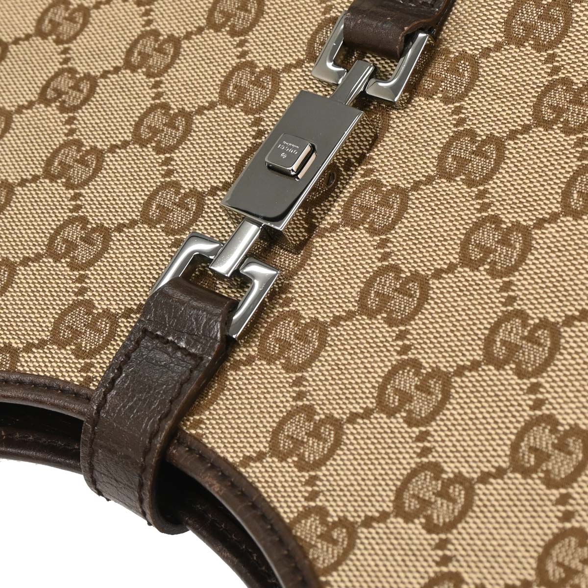 Gucci Brown Beige GG Jackie Handbag