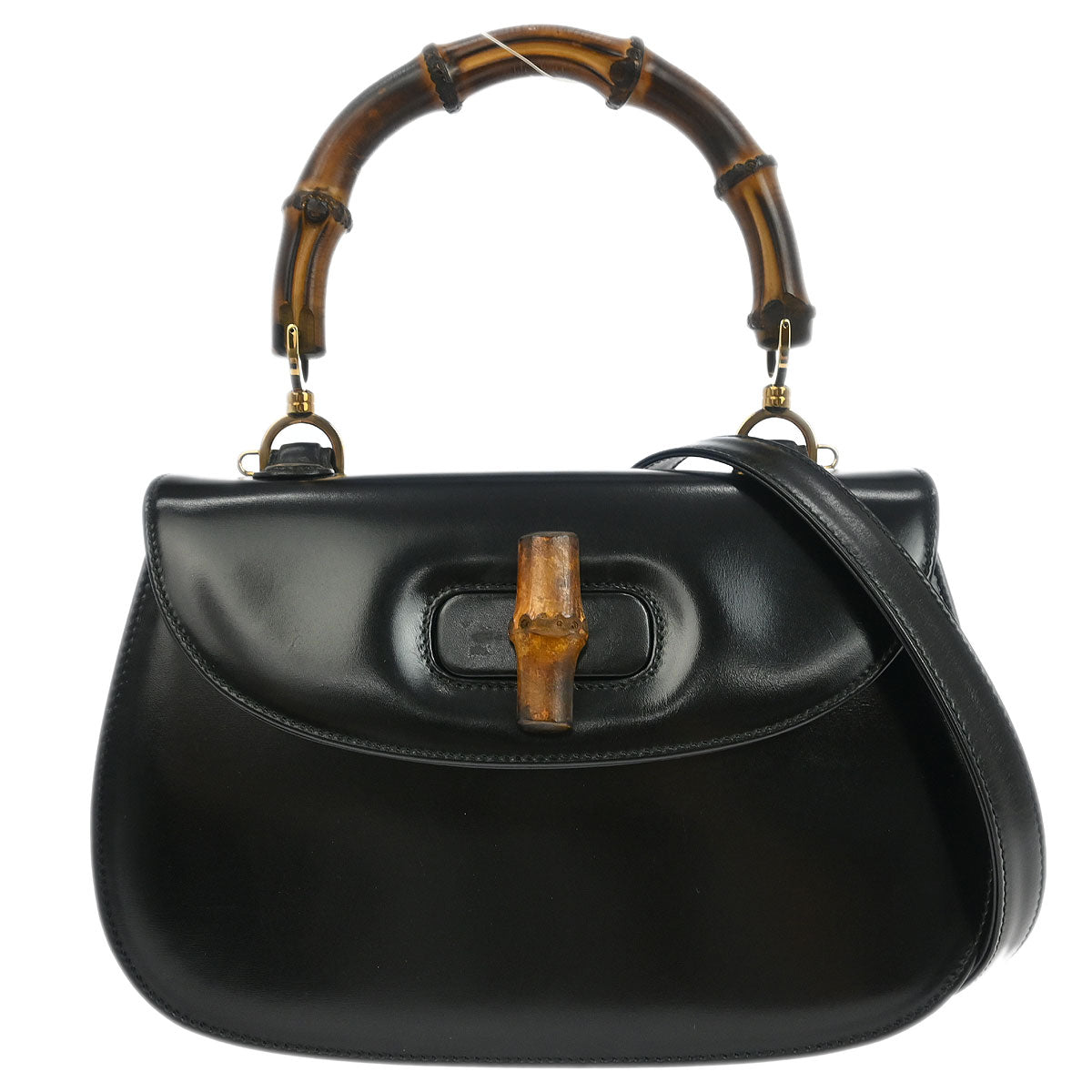 Gucci Black Bamboo 2way Shoulder Handbag