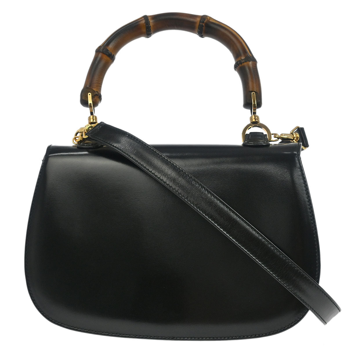 Gucci Black Bamboo 2way Shoulder Handbag