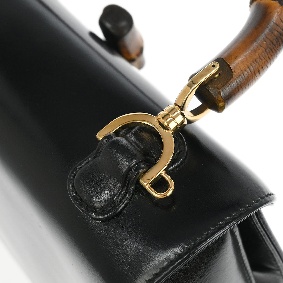 Gucci Black Bamboo 2way Shoulder Handbag