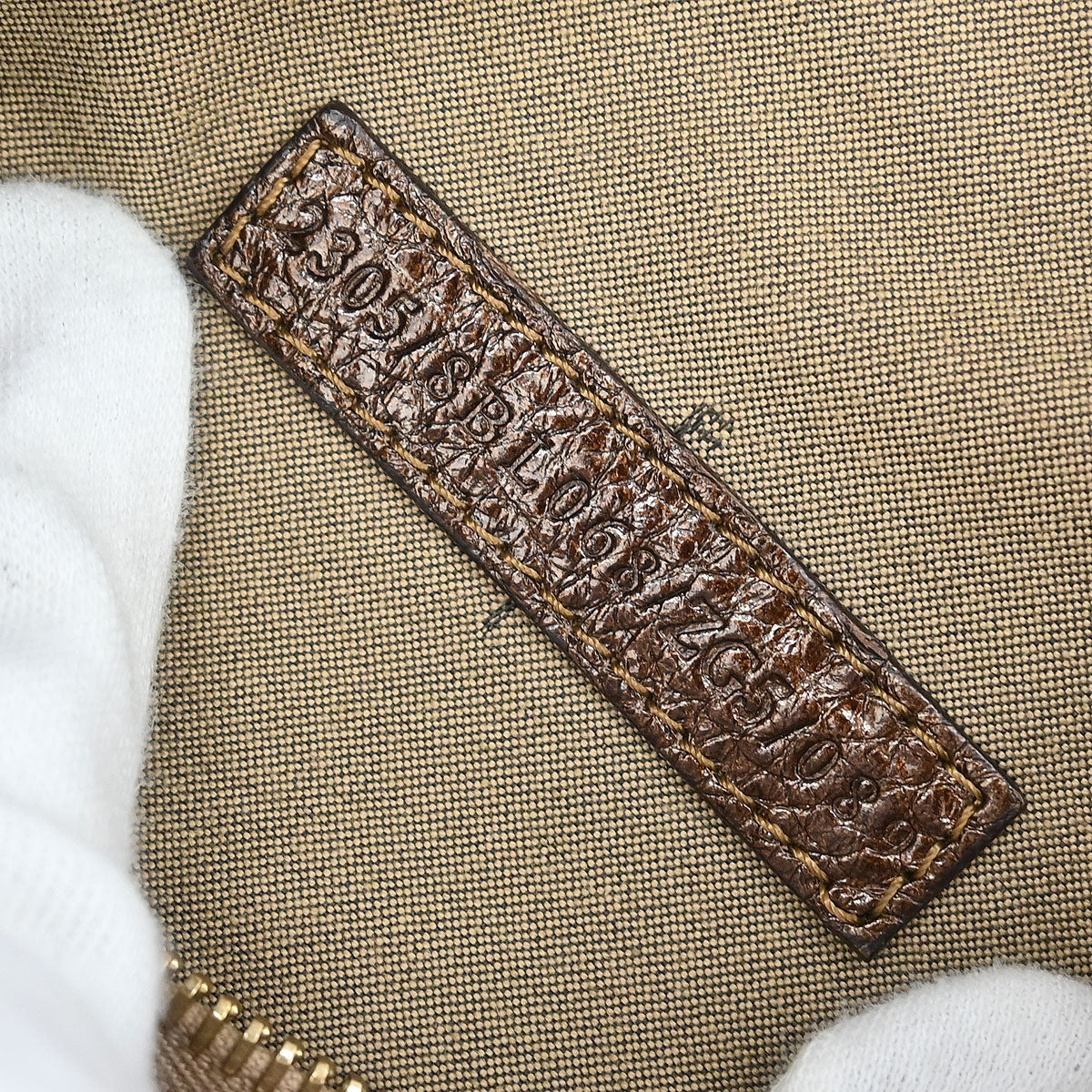 Fendi Bronze Beige Studded Zucchino Handbag