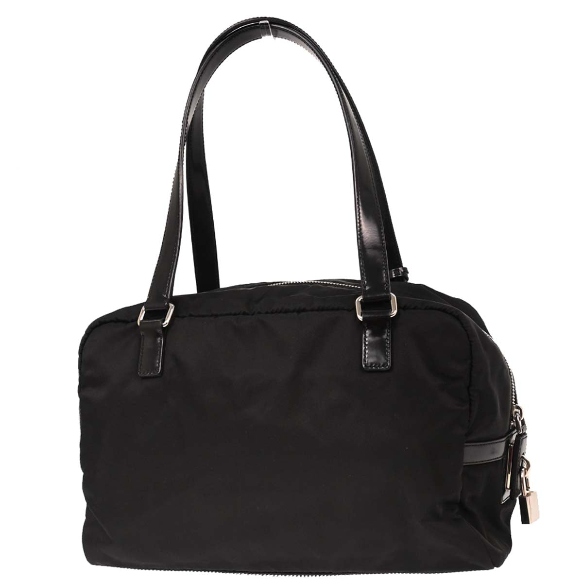 Prada Black Nylon Leather Handbag