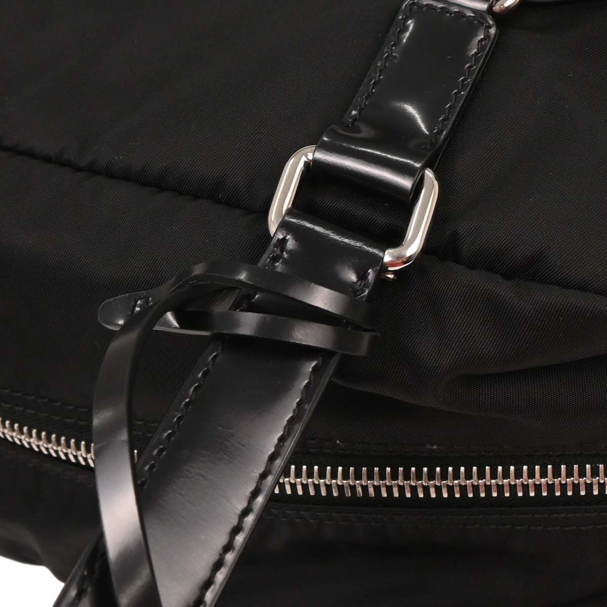 Prada Black Nylon Leather Handbag