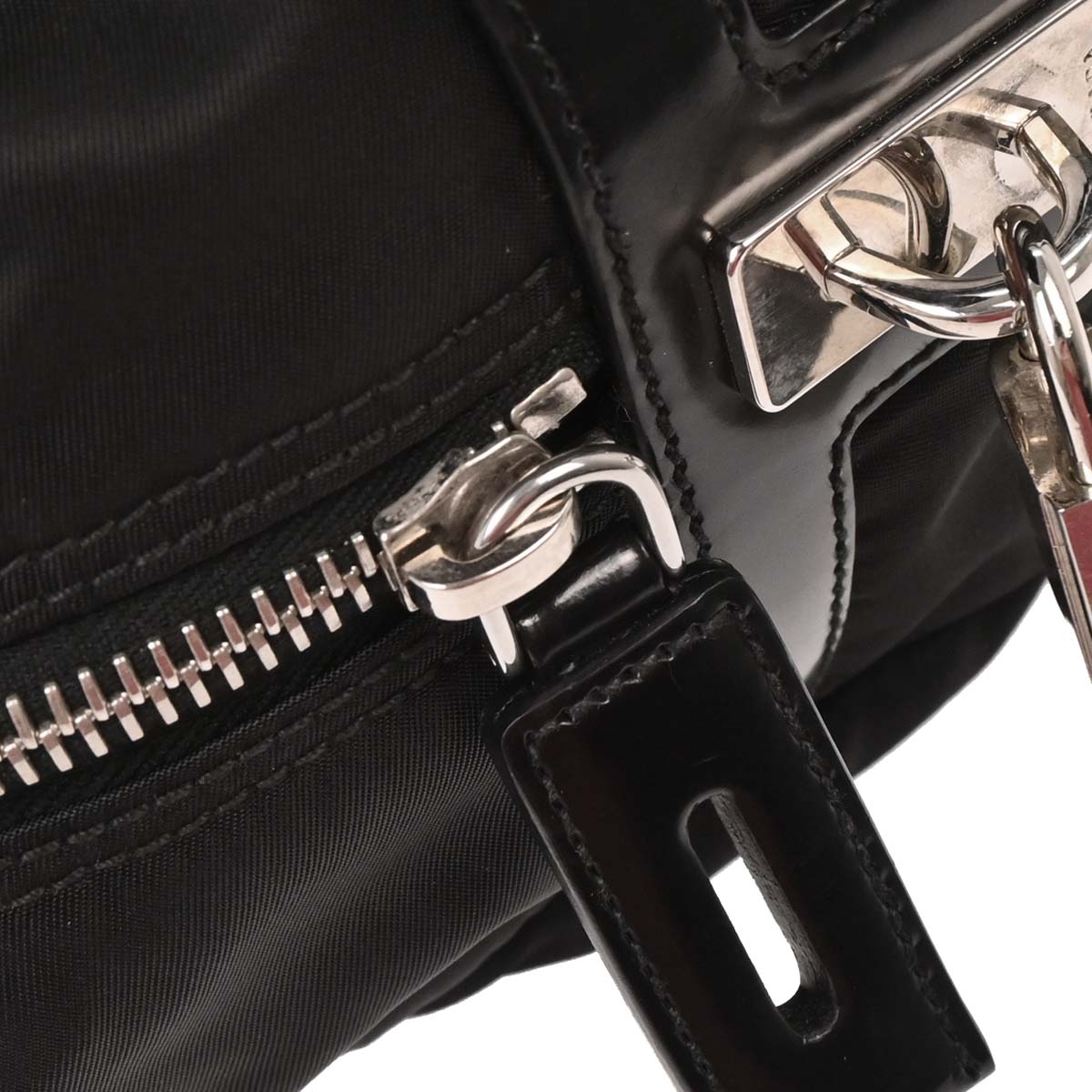 Prada Black Nylon Leather Handbag