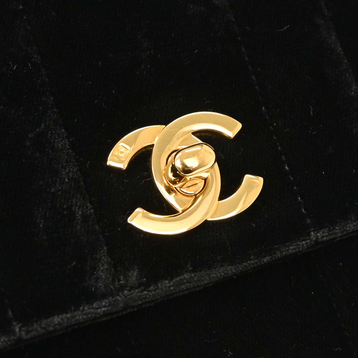 Chanel Black Velvet Mademoiselle Chain Handbag
