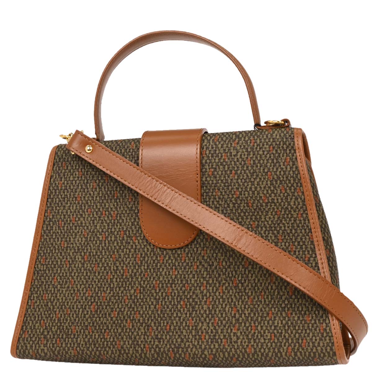 Yves Saint Laurent Khaki Brown 2way Shoulder Handbag