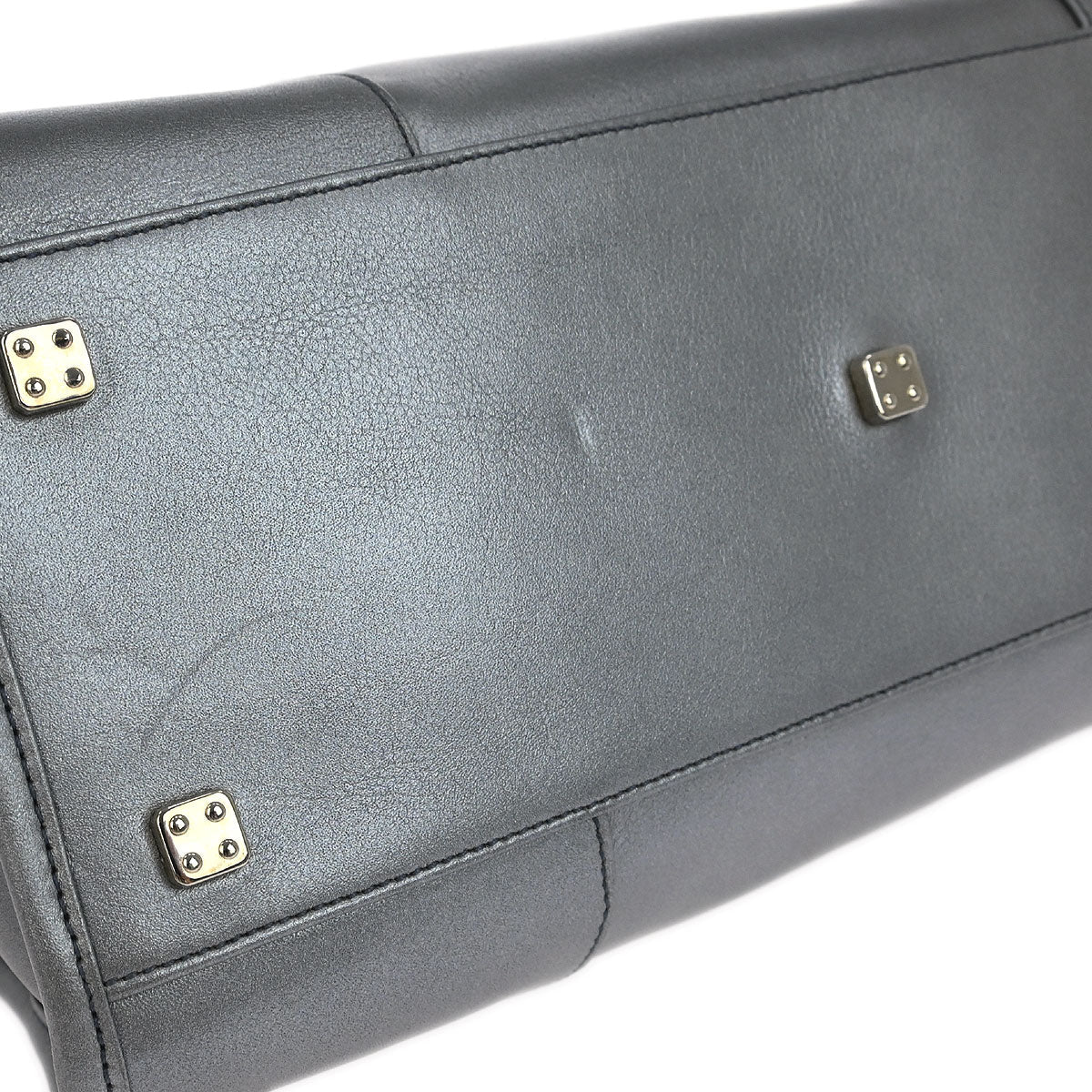Loewe Silver Lambskin Amazona 28 Handbag