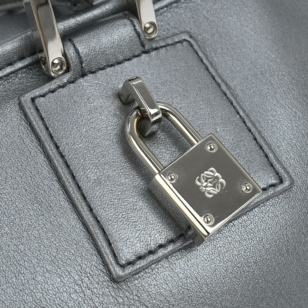 Loewe Silver Lambskin Amazona 28 Handbag