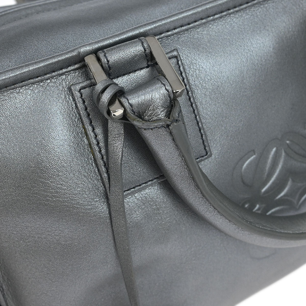 Loewe Silver Lambskin Amazona 28 Handbag