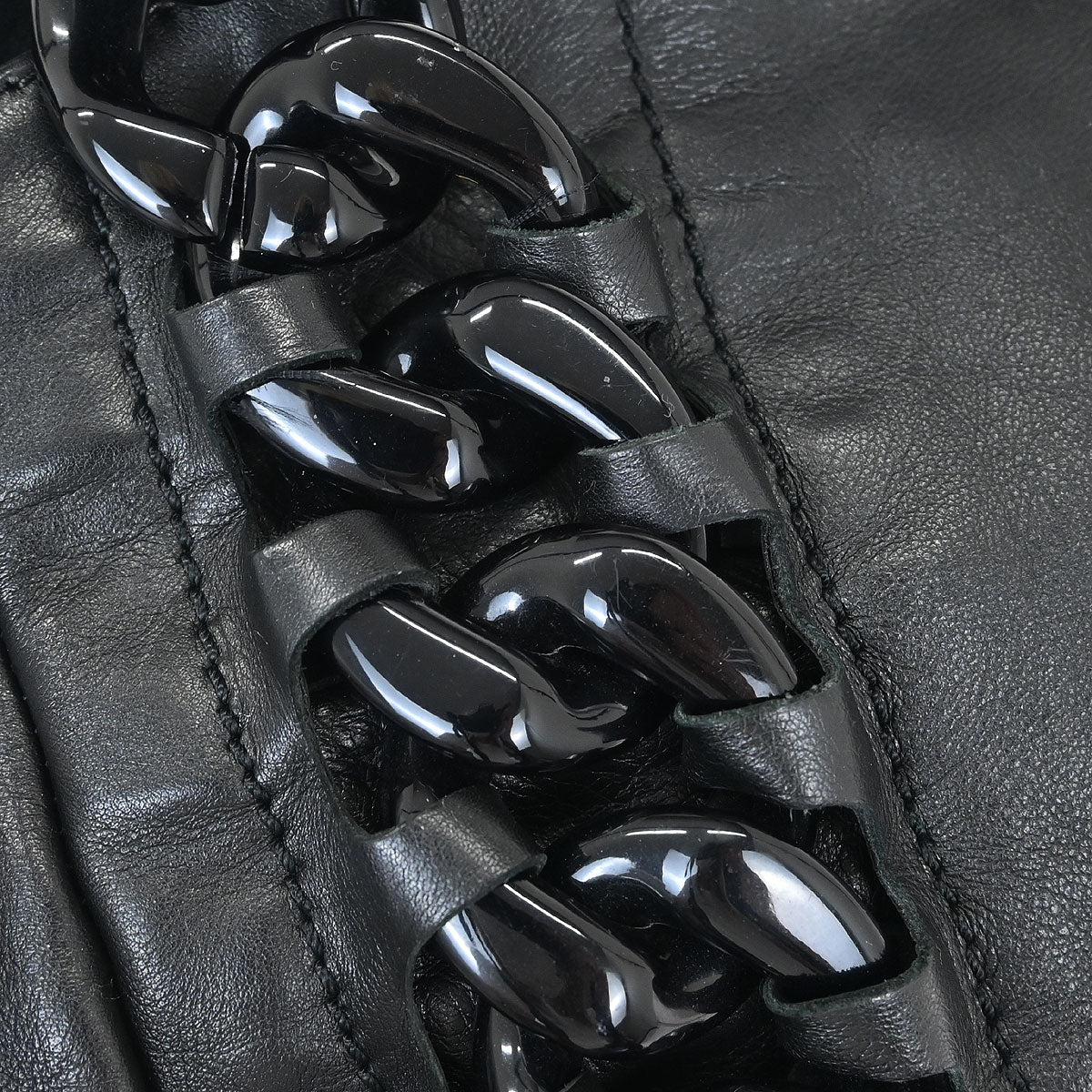 Chanel Black Calfskin Modern Chain Tote Bag