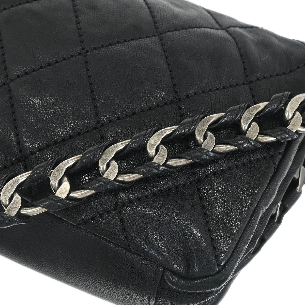 Chanel Black Calfskin Wild Stitch Handbag