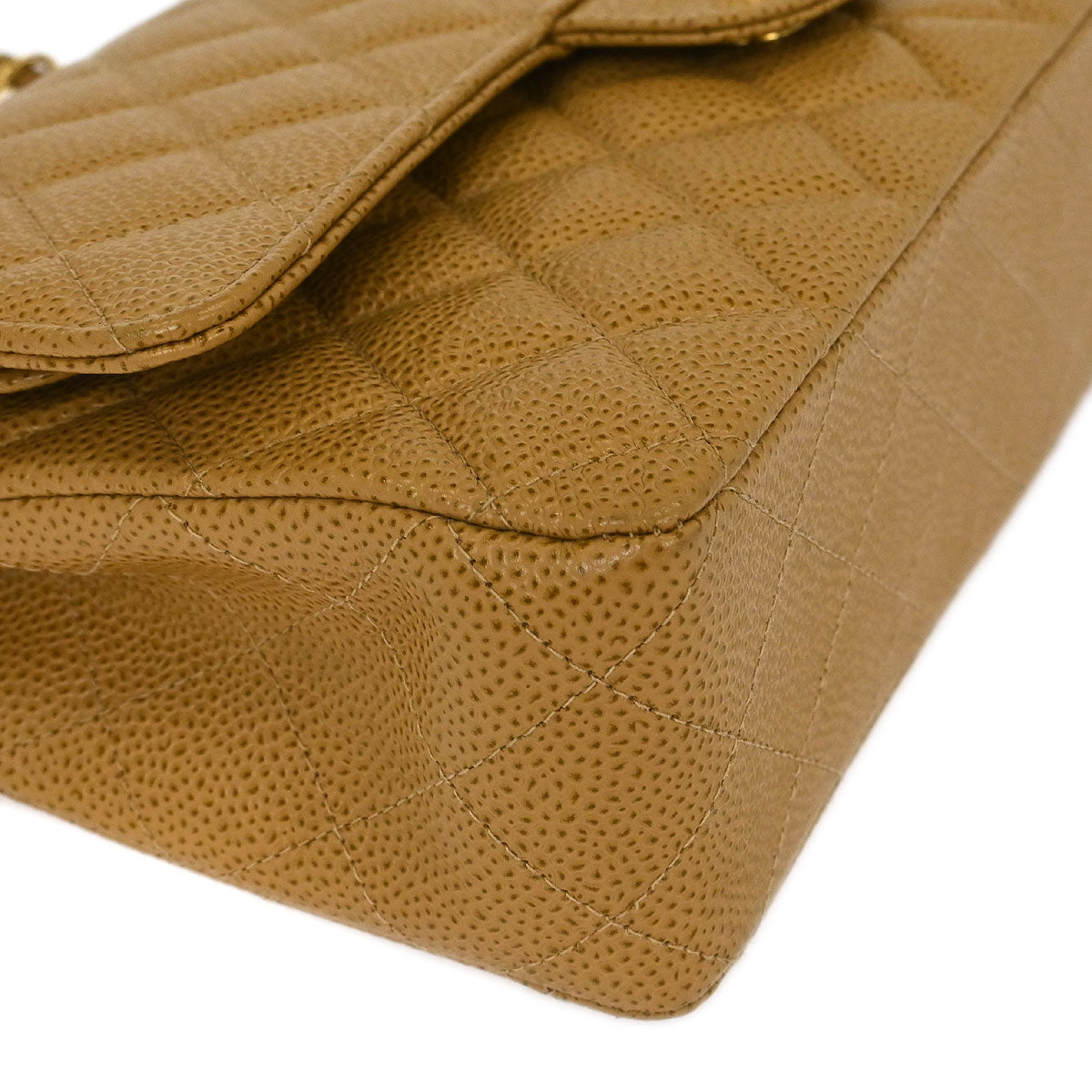 Chanel Beige Caviar Medium Classic Double Flap Shoulder Bag