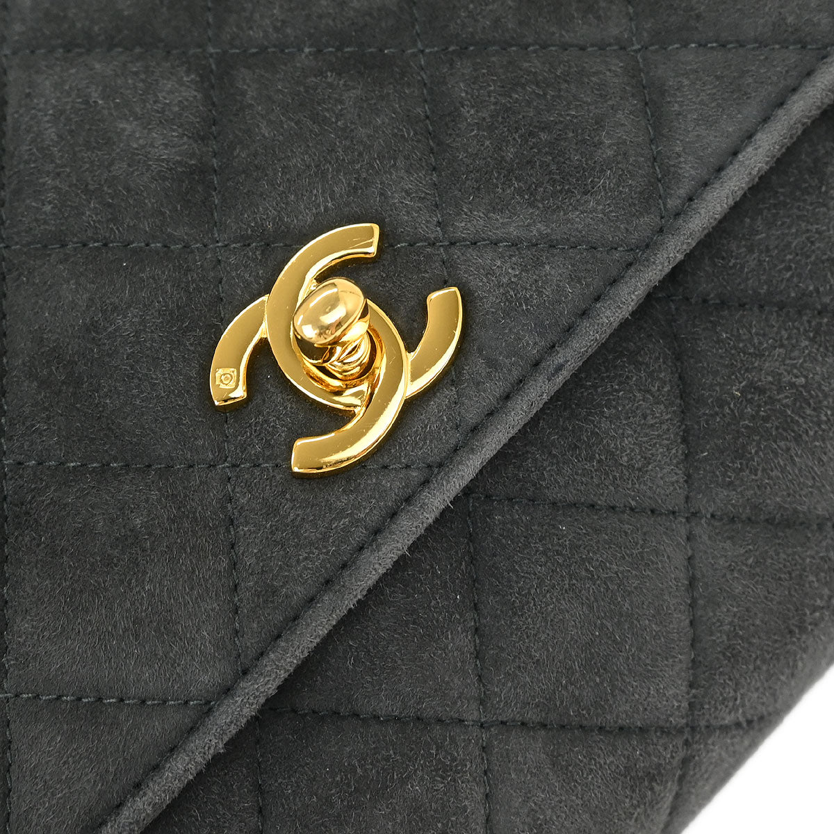 Chanel 1994-1996 Gray Suede Handbag