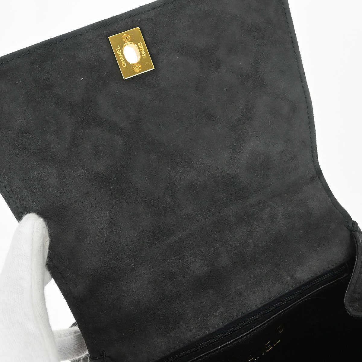 Chanel 1994-1996 Gray Suede Handbag