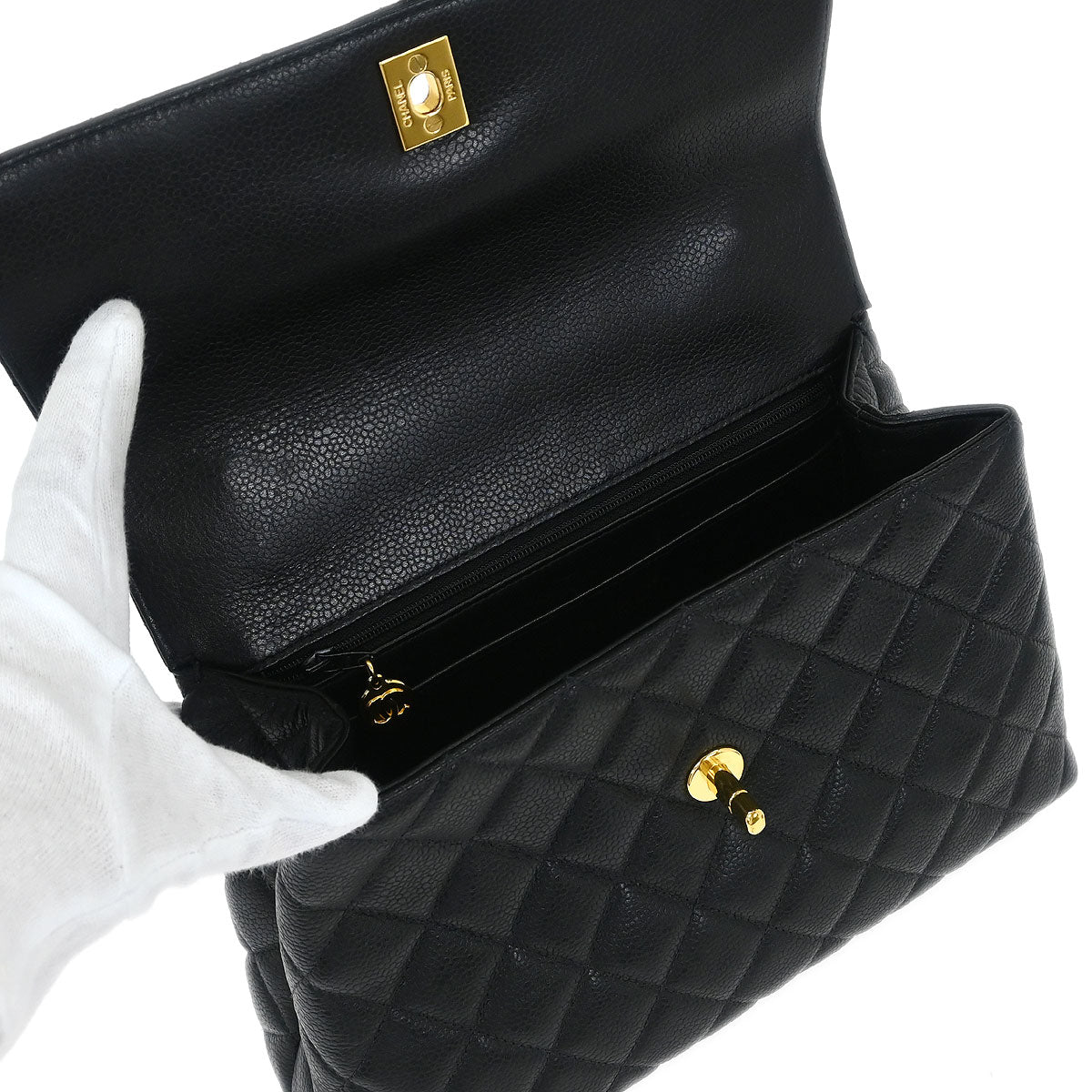 Chanel Black Caviar Kelly Handbag