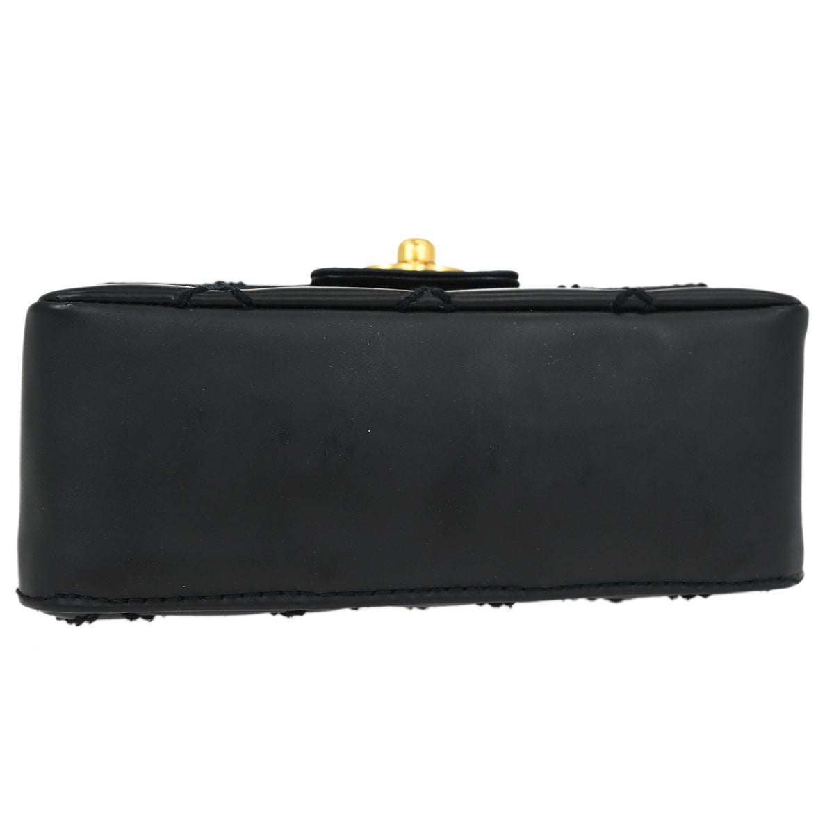 Chanel Black Calfskin Wild Stitch Single Flap Shoulder Bag