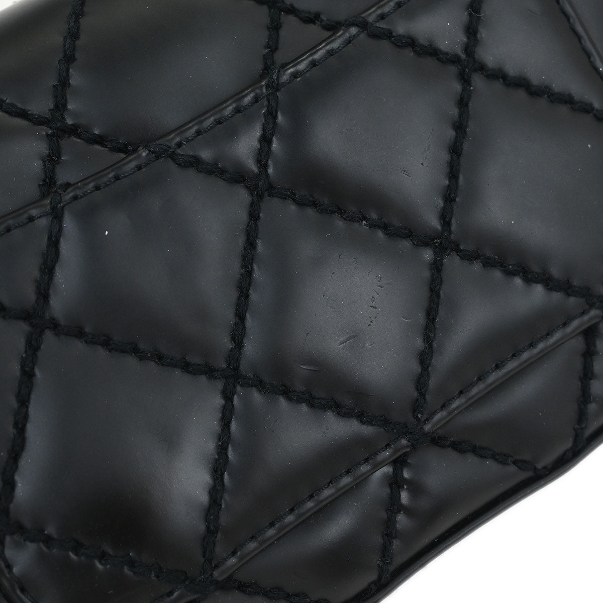 Chanel Black Calfskin Wild Stitch Single Flap Shoulder Bag